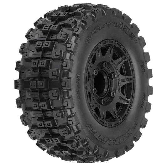 Pro-Line 1:10 Badlands MX28 BELTED F/R 2.8" MT Tres Mounted 12mm Blk PRO10174-10