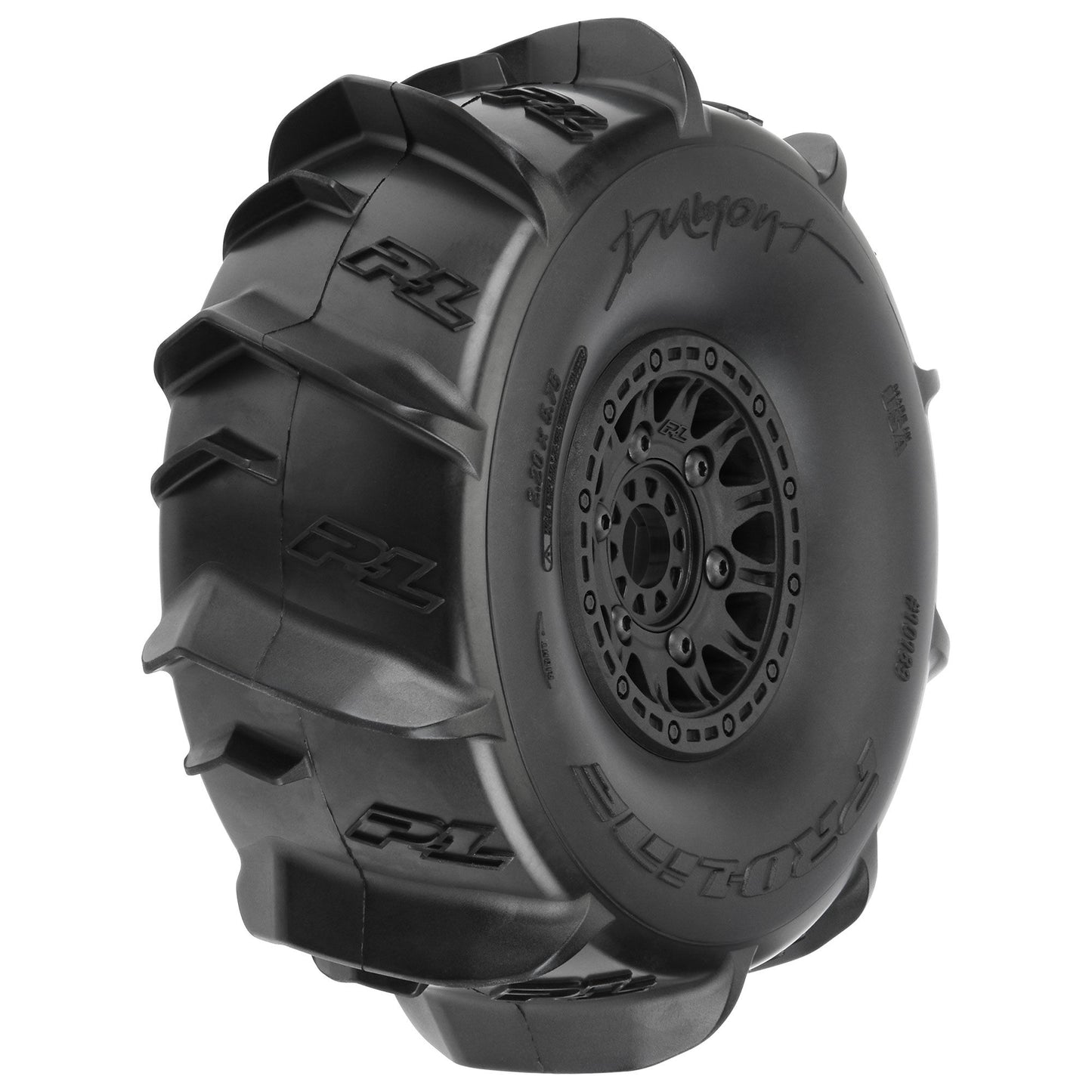 Pro-Line Racing Dumont Sand/Snow Tires Mounted on Raid Black 6x30 PRO1018911