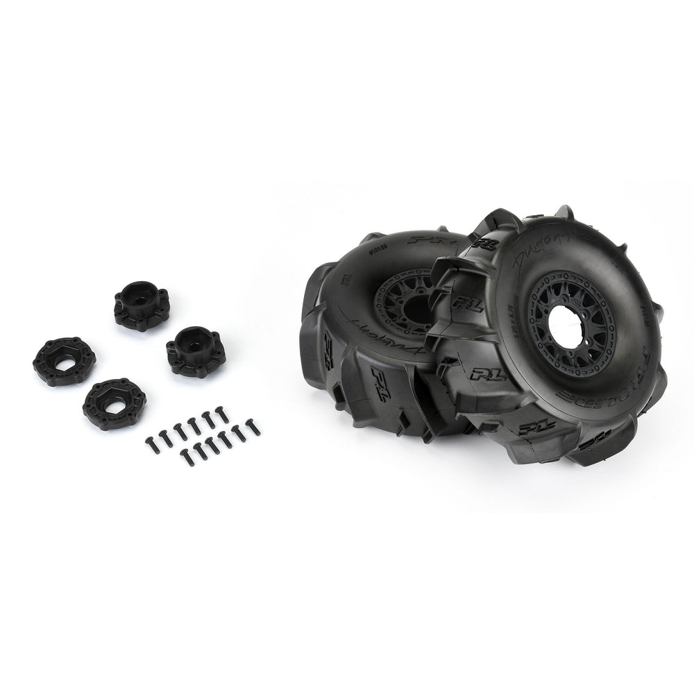 Pro-Line Racing Dumont Sand/Snow Tires Mounted on Raid Black 6x30 PRO1018911