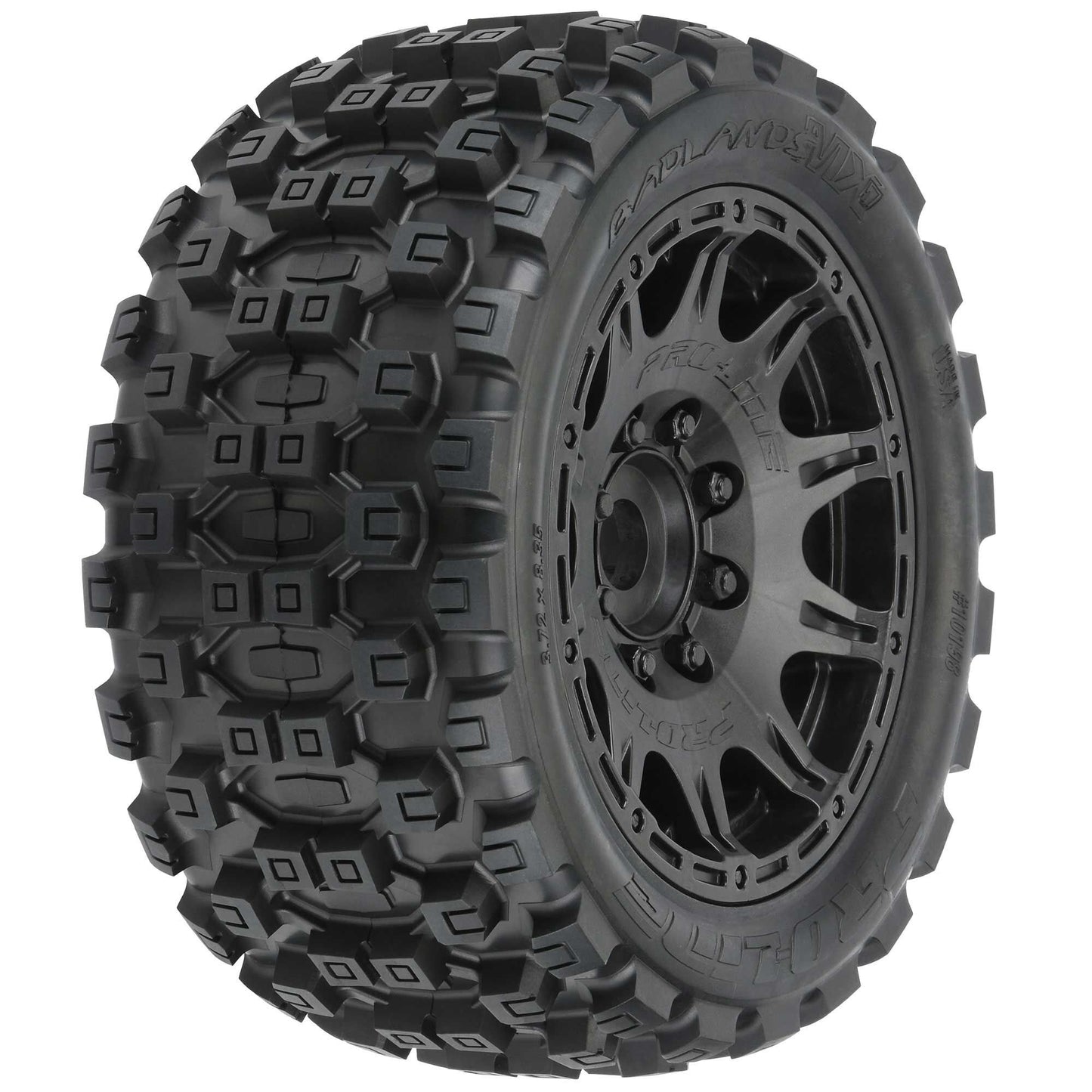 Pro-Line 1:6 Badlands MX57 Front/Rear 5.7" Tires Mounted 24mm Black R PRO10198-10
