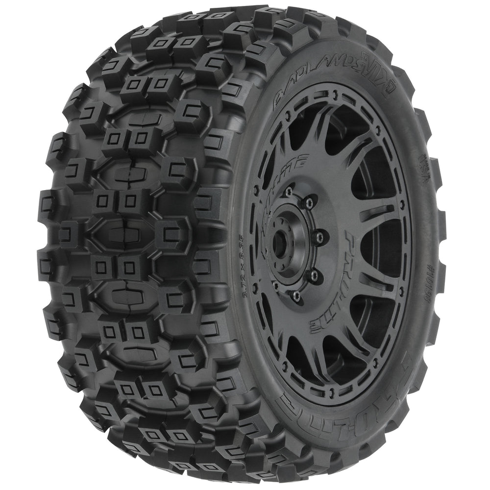 Pro-Line Racing Badlands MX57, 5.7" Tires Mounted on Raid 8x48 1:6 PRO10198-11