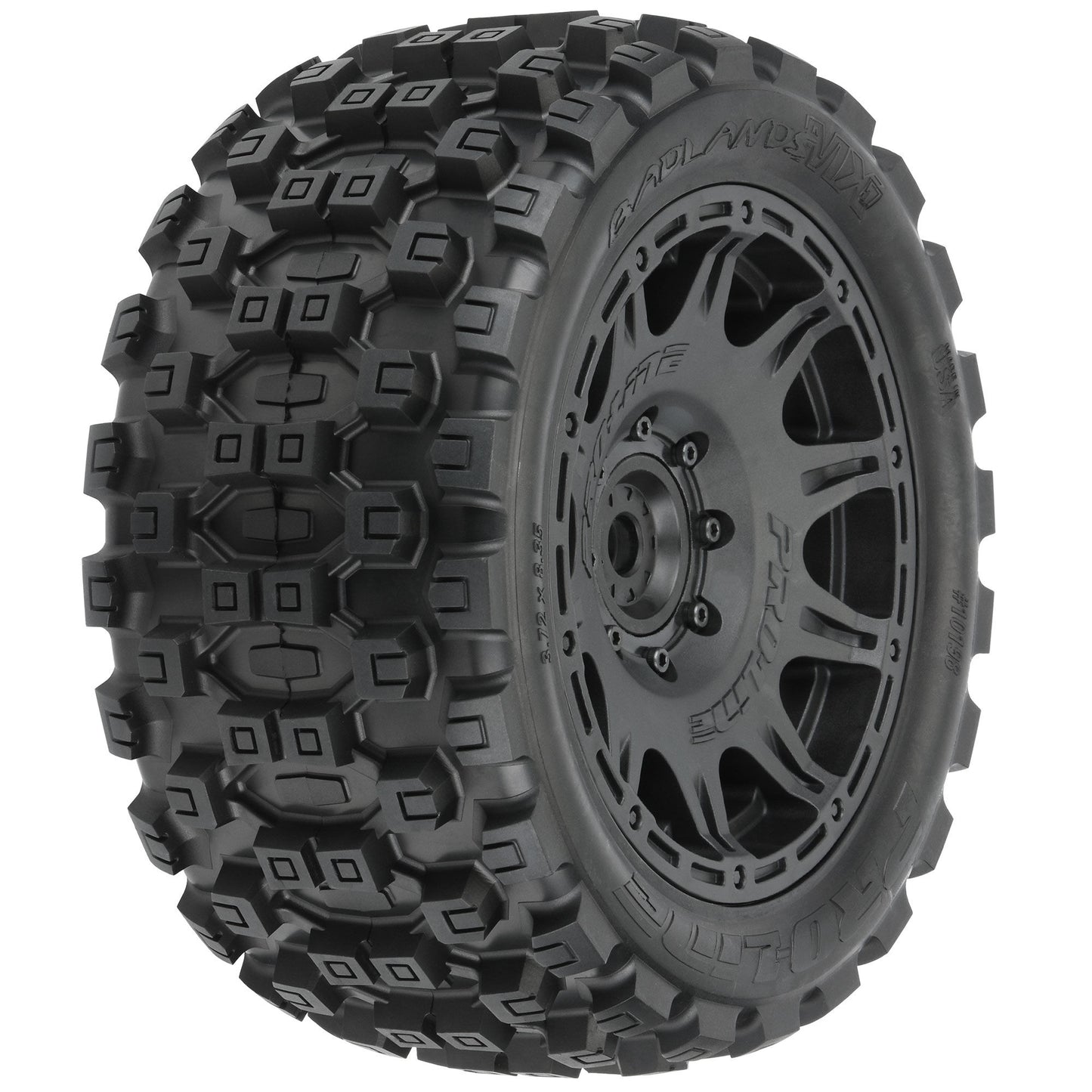 Pro-Line Racing Badlands MX57, 5.7" Tires Mounted on Raid 8x48 1:6 PRO10198-11
