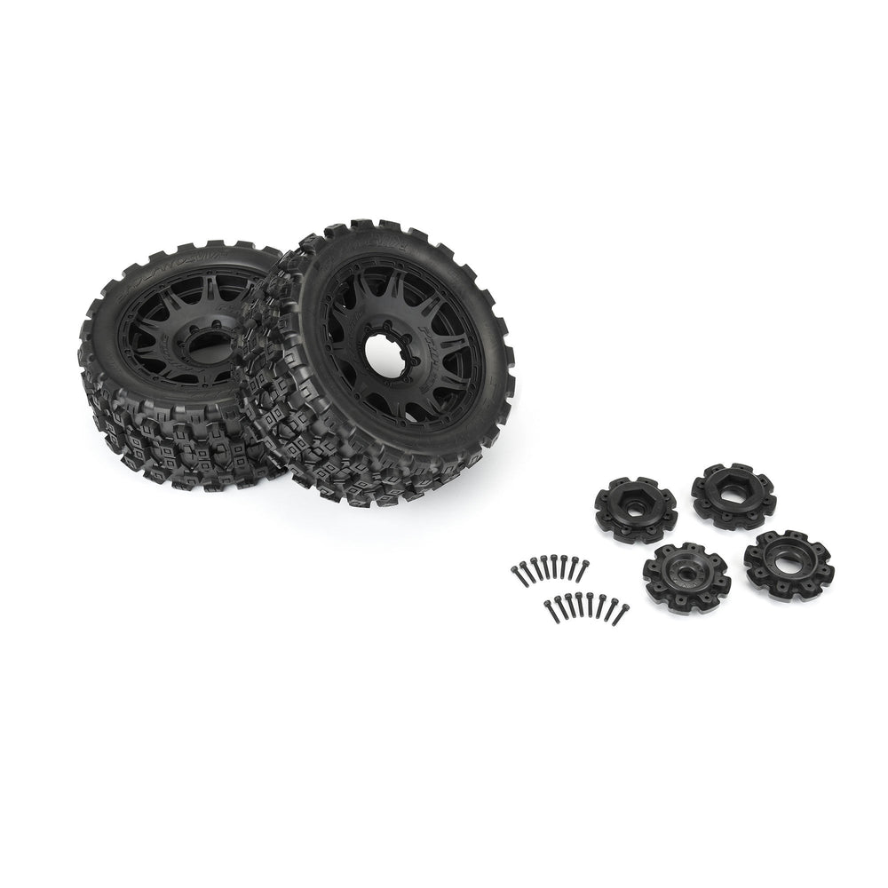 Pro-Line Racing Badlands MX57, 5.7" Tires Mounted on Raid 8x48 1:6 PRO10198-11