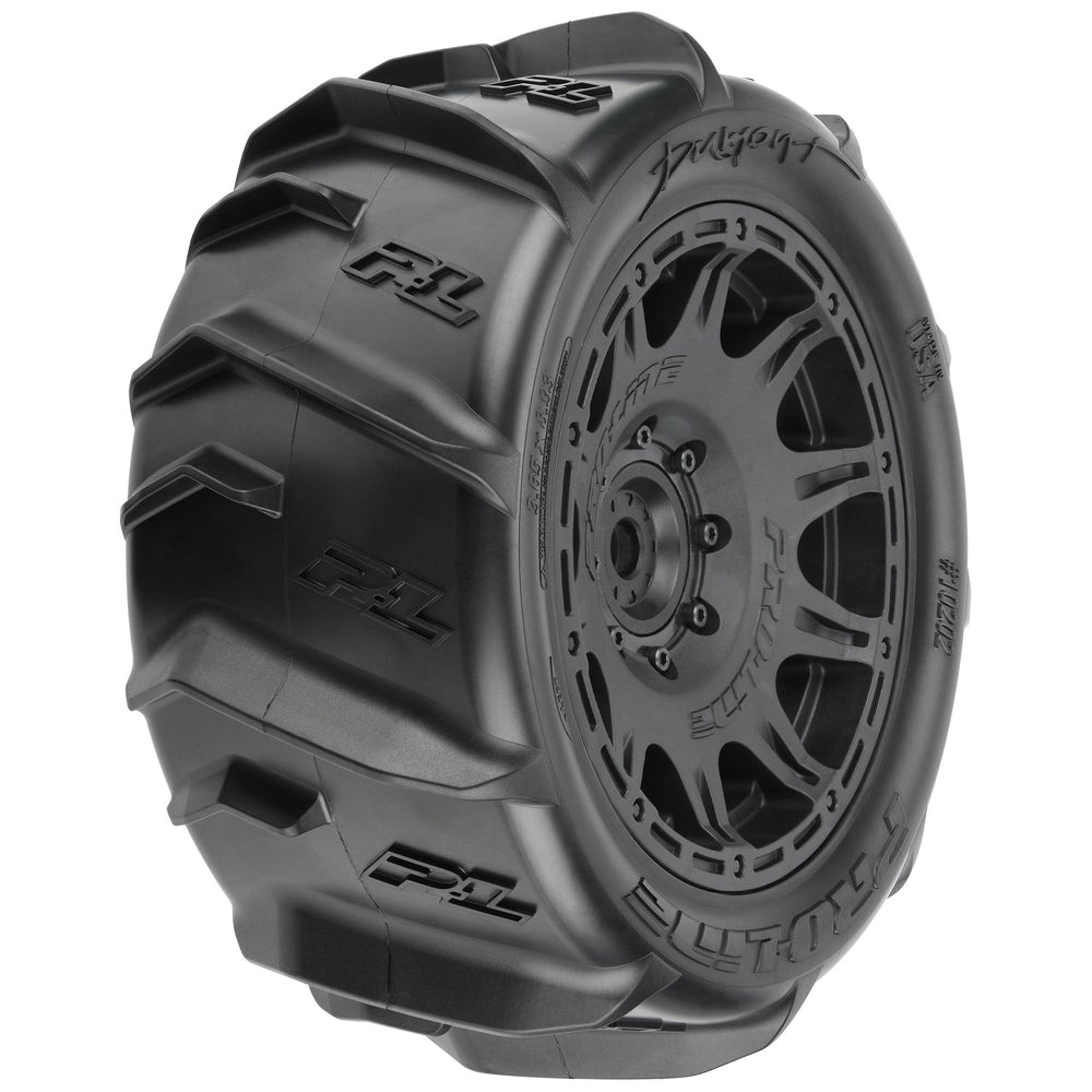 Pro-Line Racing Dumont Sand/Snow 5.7" Tires Mounted on Raid 8x48 1:6 PRO10202-11