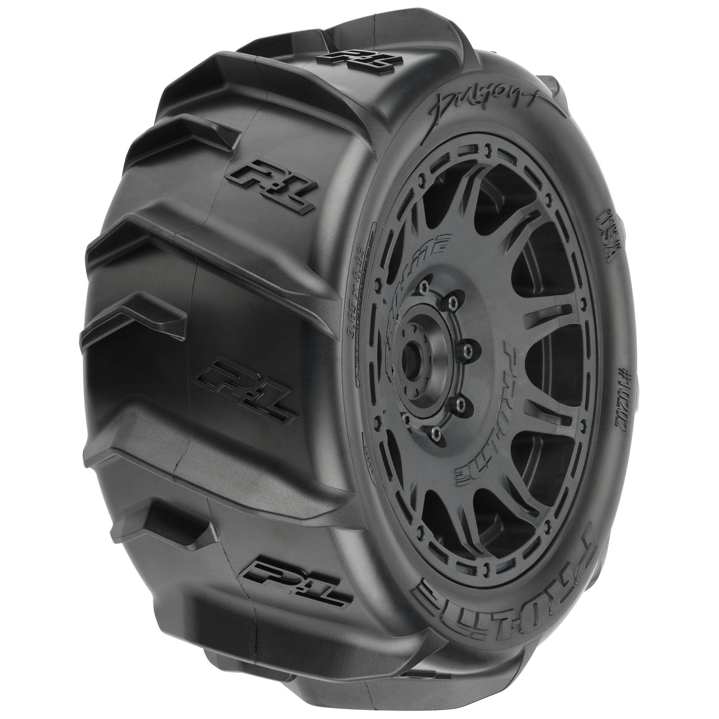 Pro-Line Racing Dumont Sand/Snow 5.7" Tires Mounted on Raid 8x48 1:6 PRO10202-11