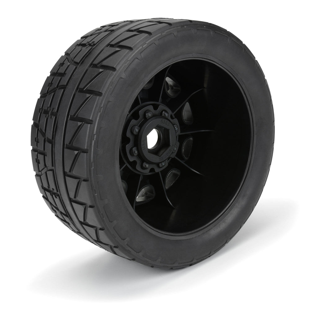 Pro-Line Racing Menace HP 5.7" Street BELTED Tires on Raid Black 8x48 PRO1020511