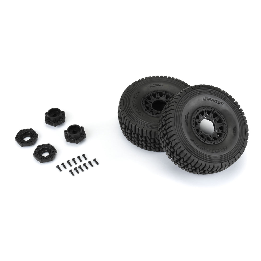 Pro-Line Racing Mirage TT BELTED F/R Tires MTD 17mm Blk Raid (2) 1:7 PRO10224-10
