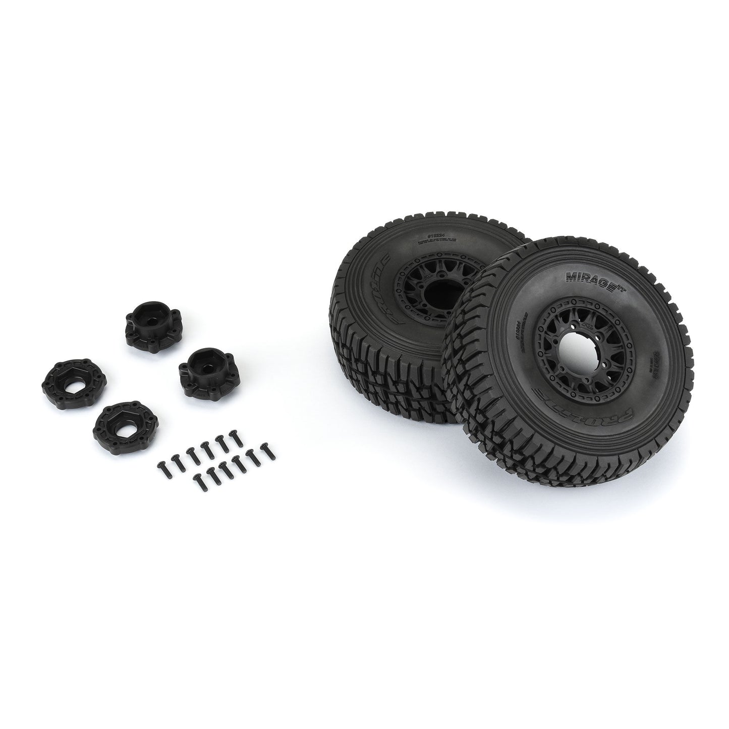 Pro-Line Racing Mirage TT BELTED F/R Tires MTD 17mm Blk Raid (2) 1:7 PRO10224-10