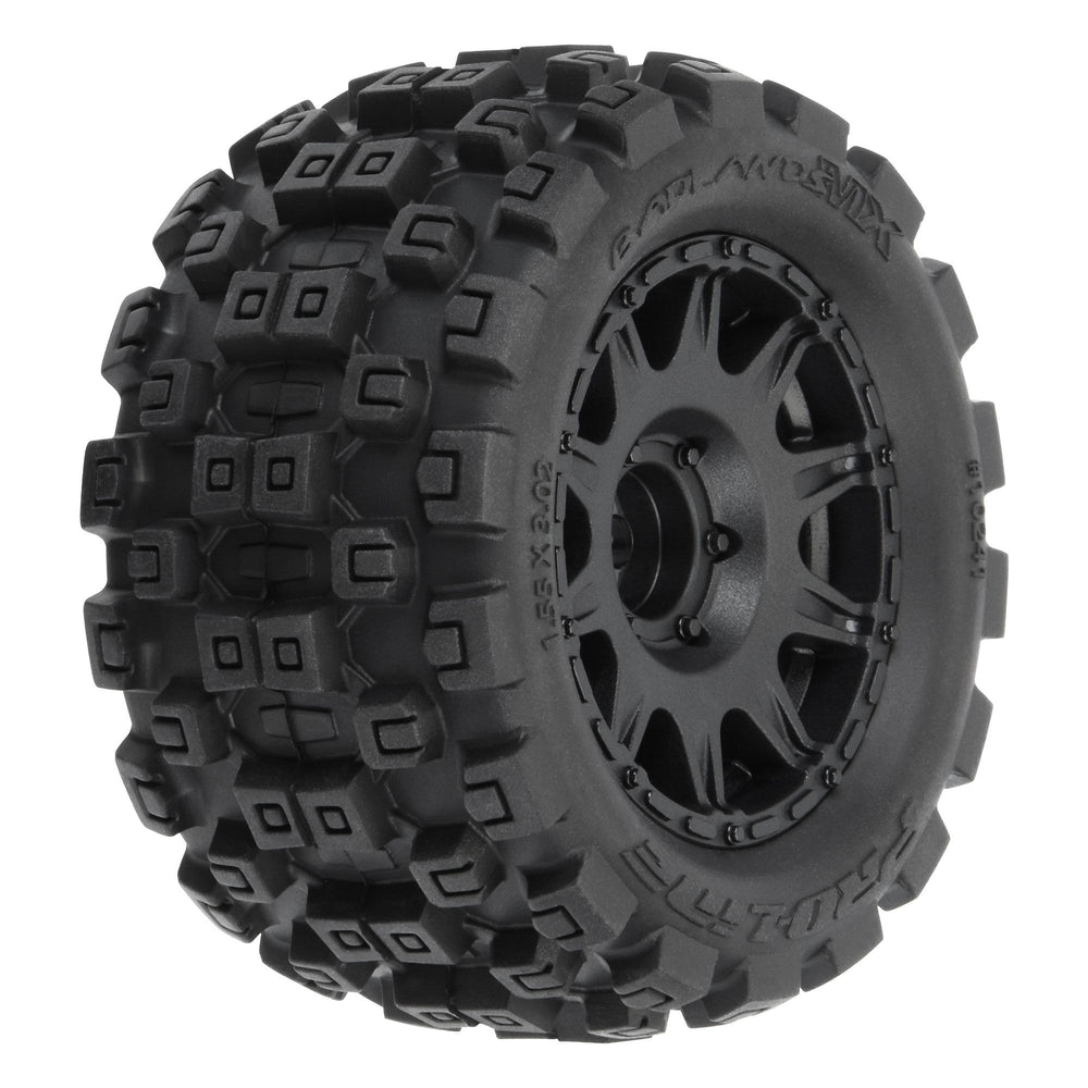 Pro-Line Racing Badlands MX 1.85" F/R MTD 12mm Black Raid 1:18 PRO1024110