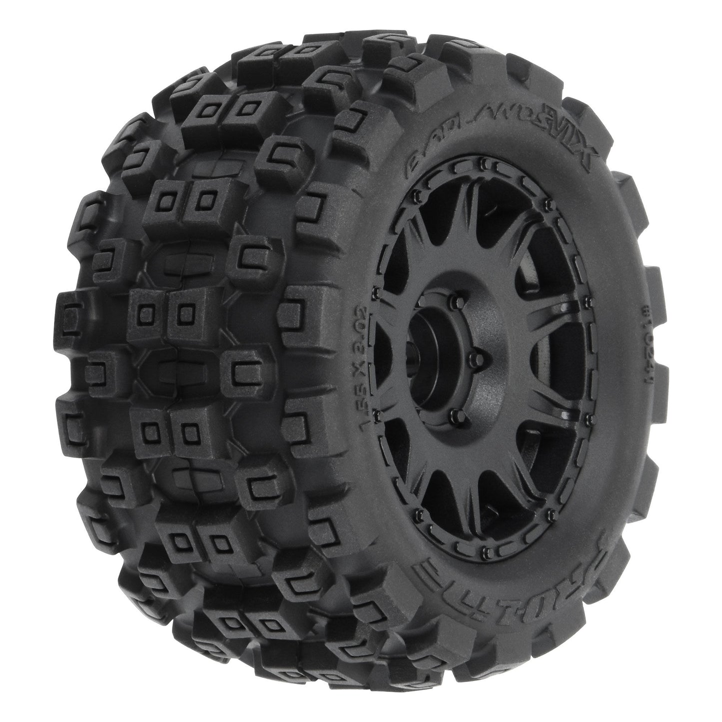 Pro-Line Racing Badlands MX 1.85" F/R MTD 12mm Black Raid 1:18 PRO1024110
