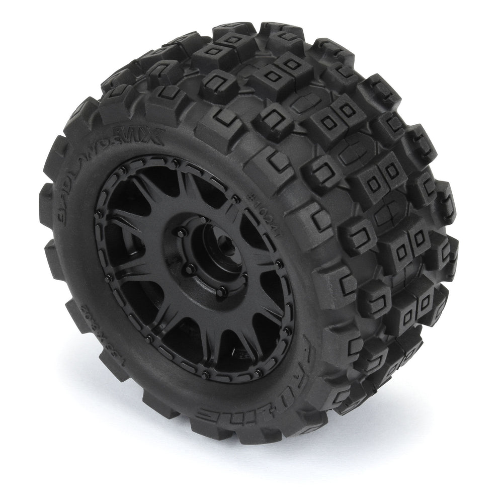 Pro-Line Racing Badlands MX 1.85" F/R MTD 12mm Black Raid 1:18 PRO1024110