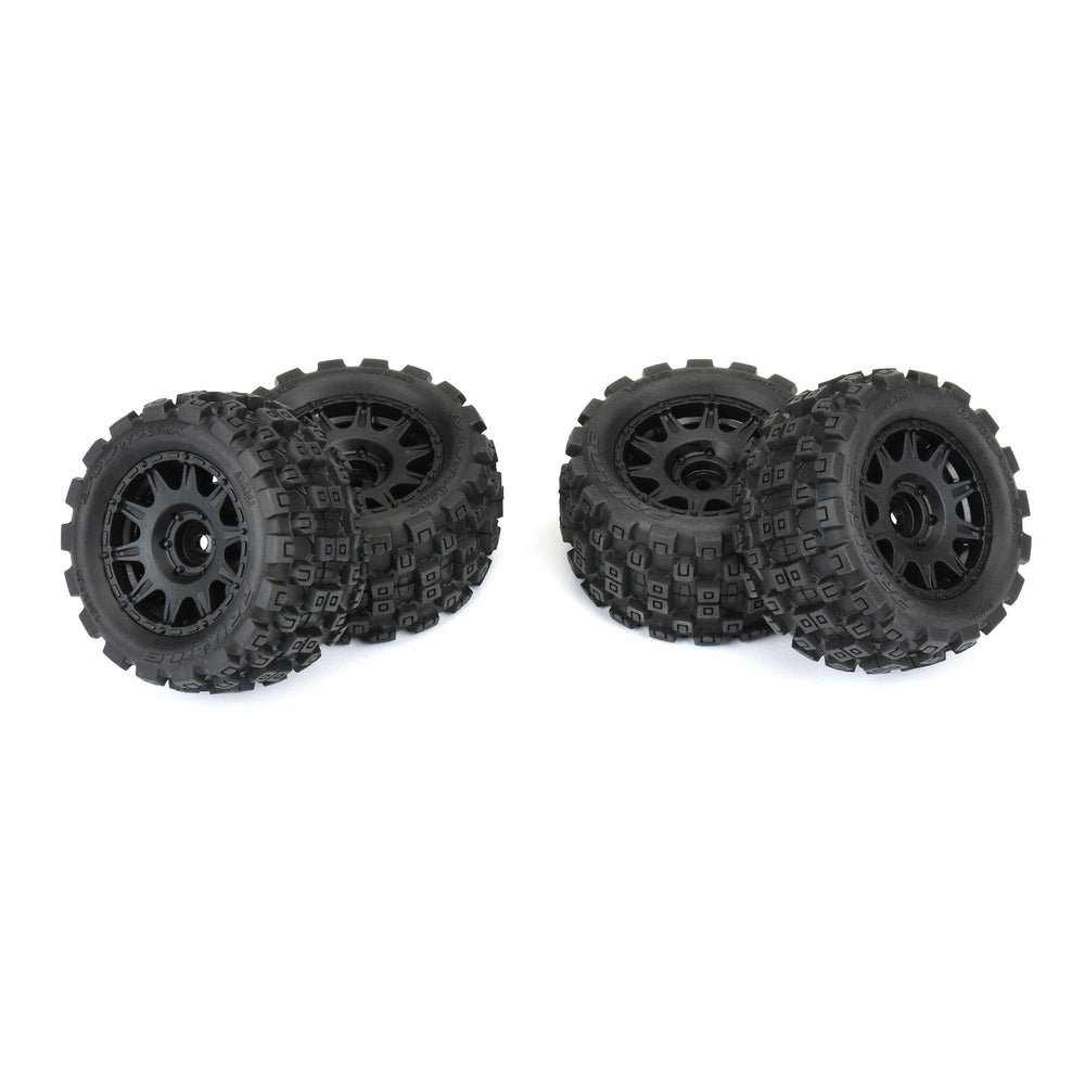 Pro-Line Racing Badlands MX 1.85" F/R MTD 12mm Black Raid 1:18 PRO1024110