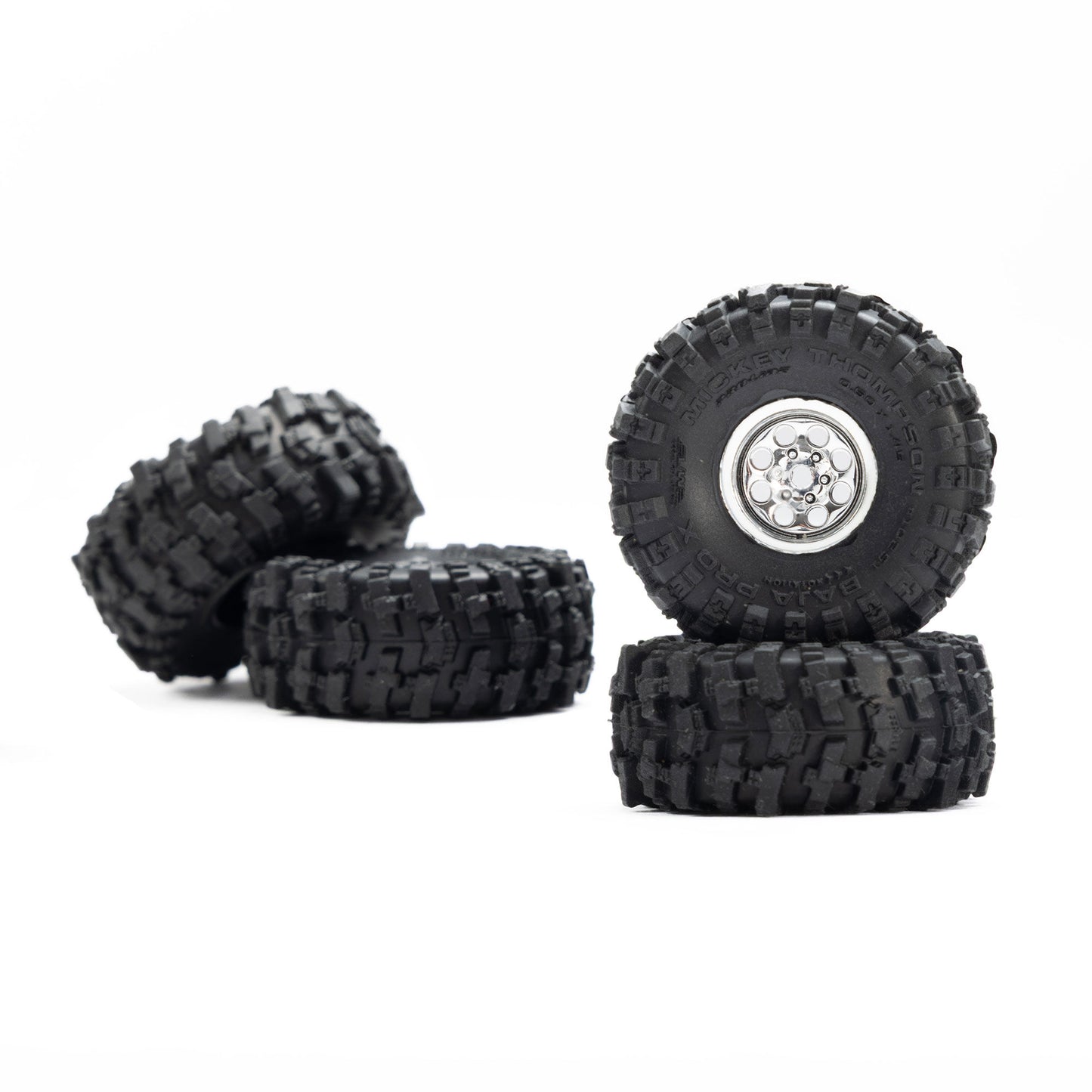 Pro-Line Racing Baja Pro X Mounted Chrome Beast Tires (4): SCX30 1:30 PRO1025110