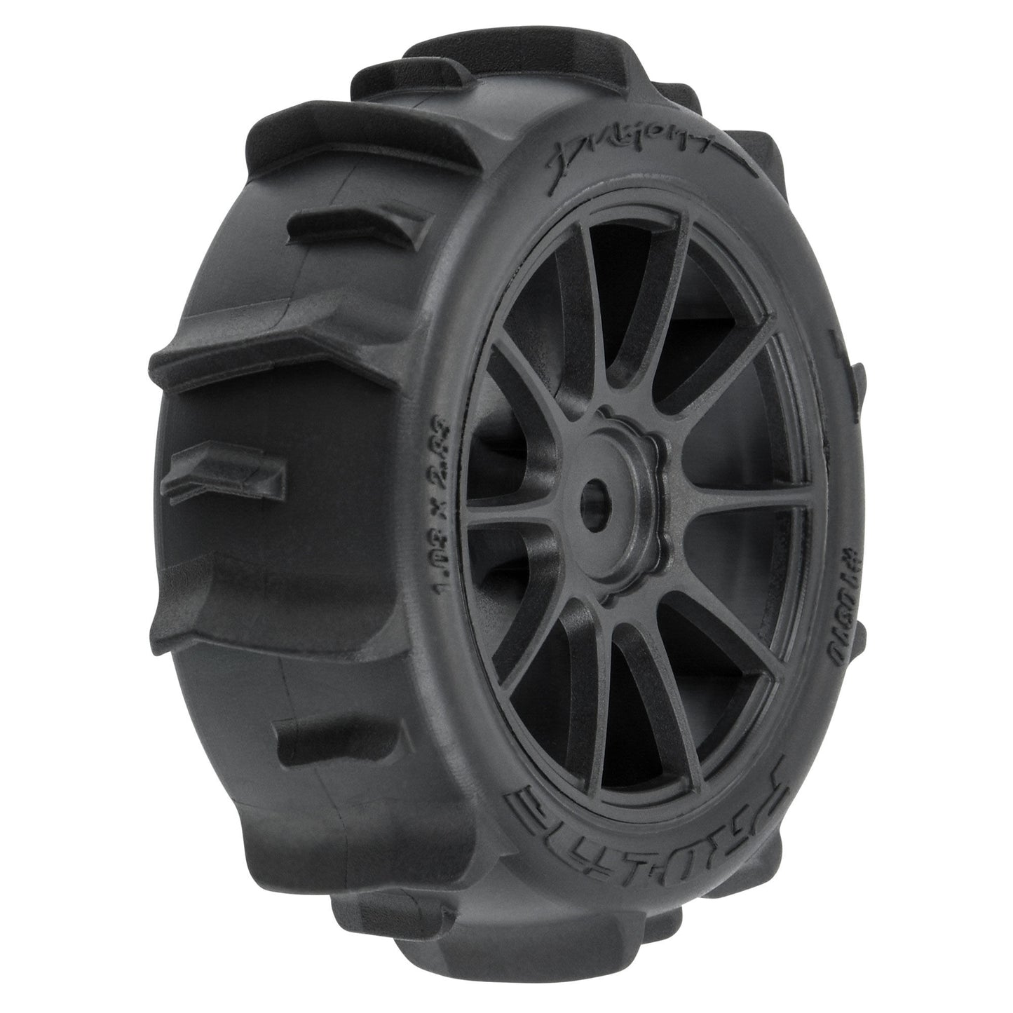 Pro-Line Racing Dumont F/R Tires MTD 12mm Black Mach10, 4 Typhon 1:14 PRO1031010