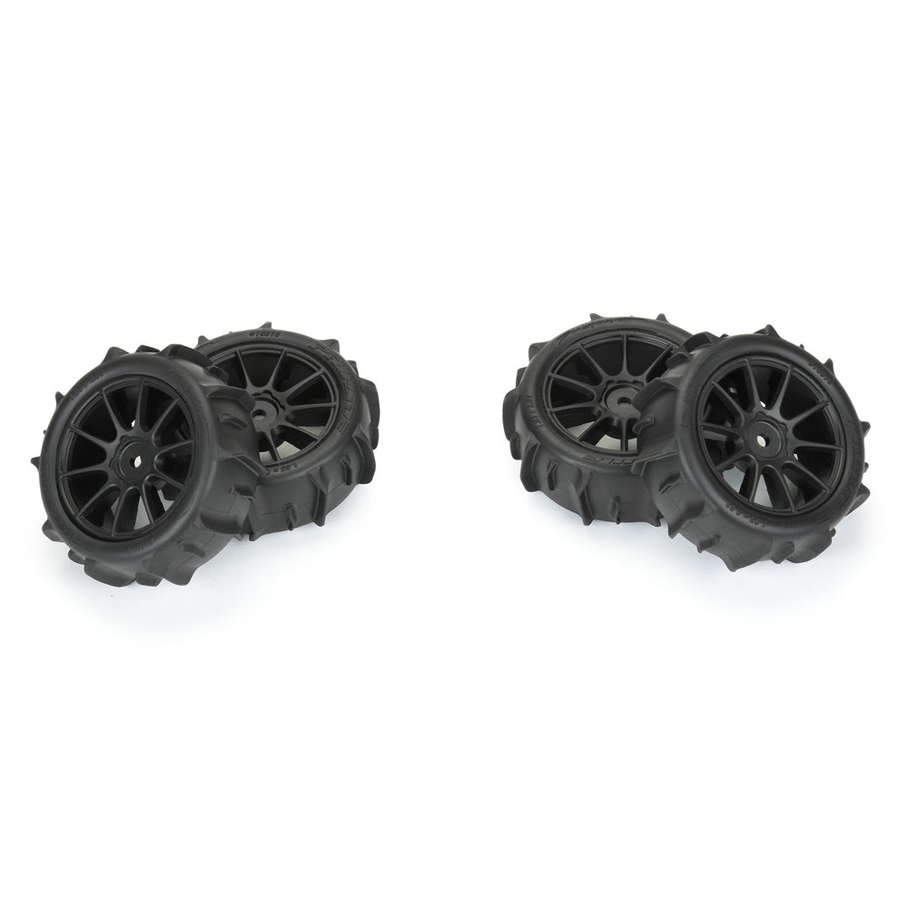 Pro-Line Racing Dumont F/R Tires MTD 12mm Black Mach10, 4 Typhon 1:14 PRO1031010