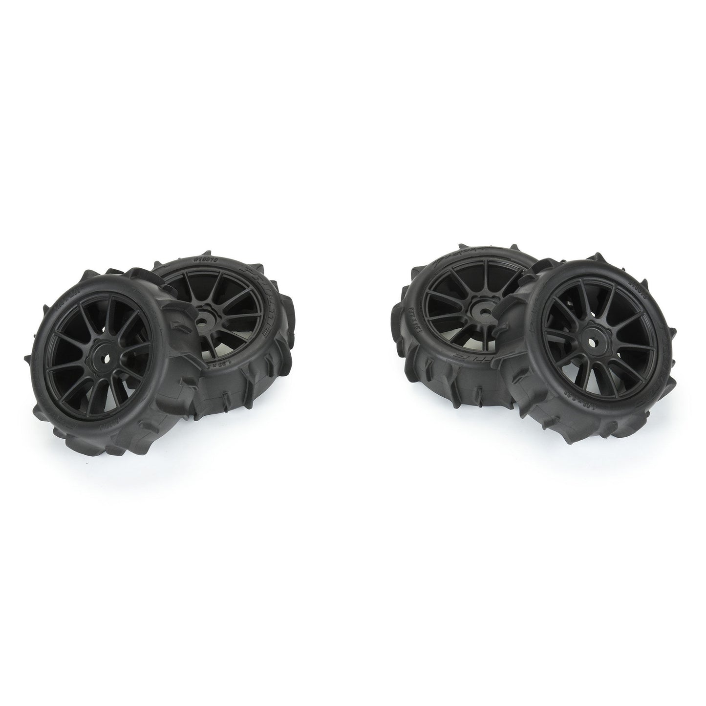 Pro-Line Racing Dumont F/R Tires MTD 12mm Black Mach10, 4 Typhon 1:14 PRO1031010