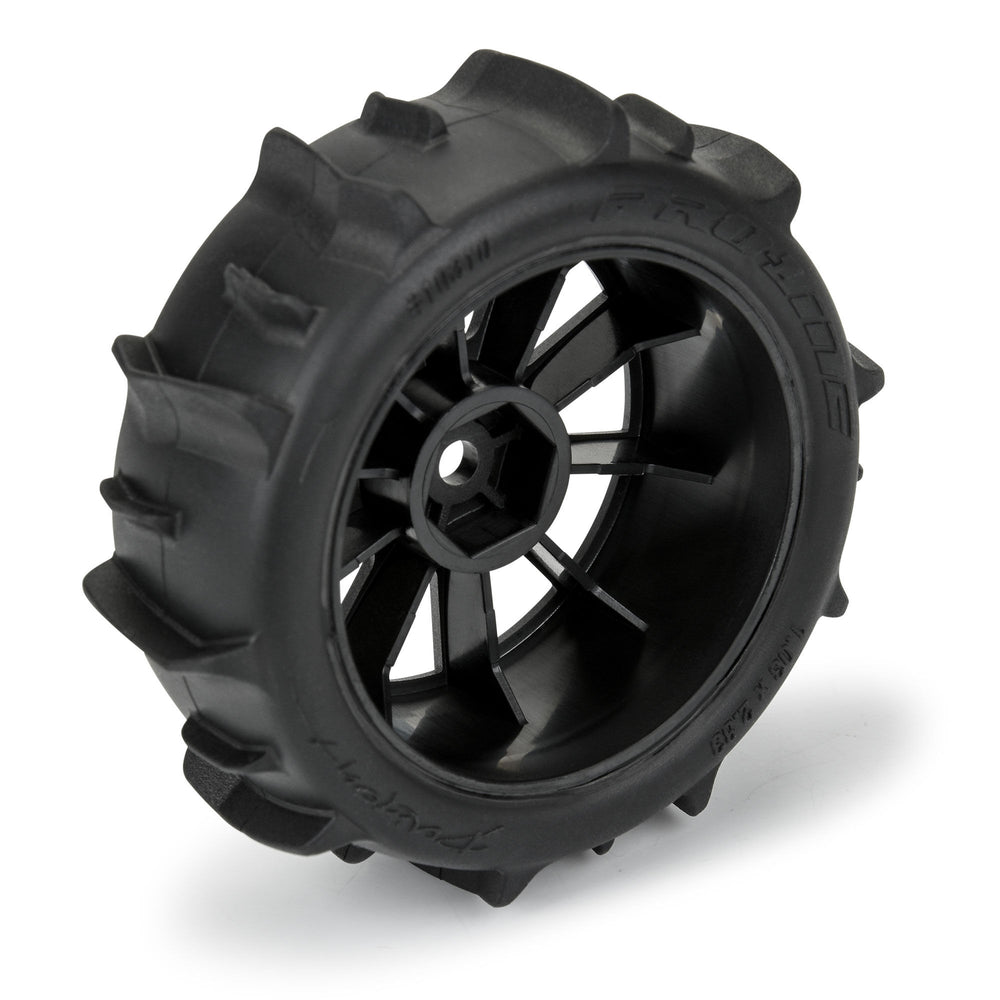 Pro-Line Racing Dumont F/R Tires MTD 12mm Black Mach10, 4 Typhon 1:14 PRO1031010