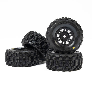 Pro-Line Racing Badlands MX F/R Tires MTD 12mm Black Split Six 1:16 PRO1034010