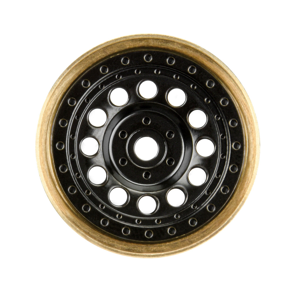 Pro-Line Racing RockShooter Brass 1.0" 7mm Crawler Wheels2 Black 1:24 PRO2812-00