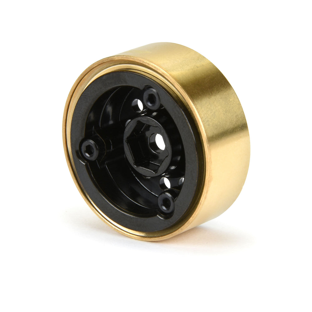 Pro-Line Racing RockShooter Brass 1.0" 7mm Crawler Wheels2 Black 1:24 PRO2812-00