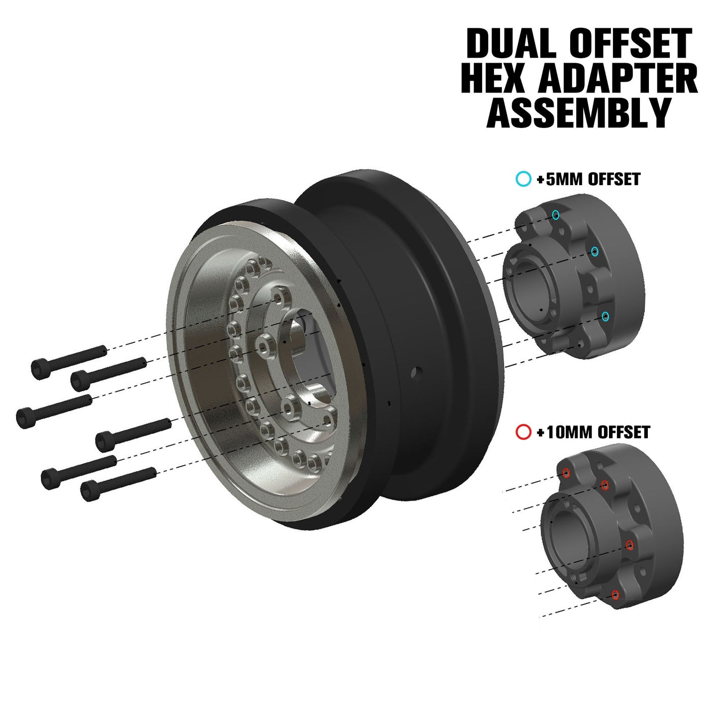 Pro-Line Racing Black Rhino Armory 2.9" Dual Offset SCX6 Wheels 2 1:6 PRO2826-00