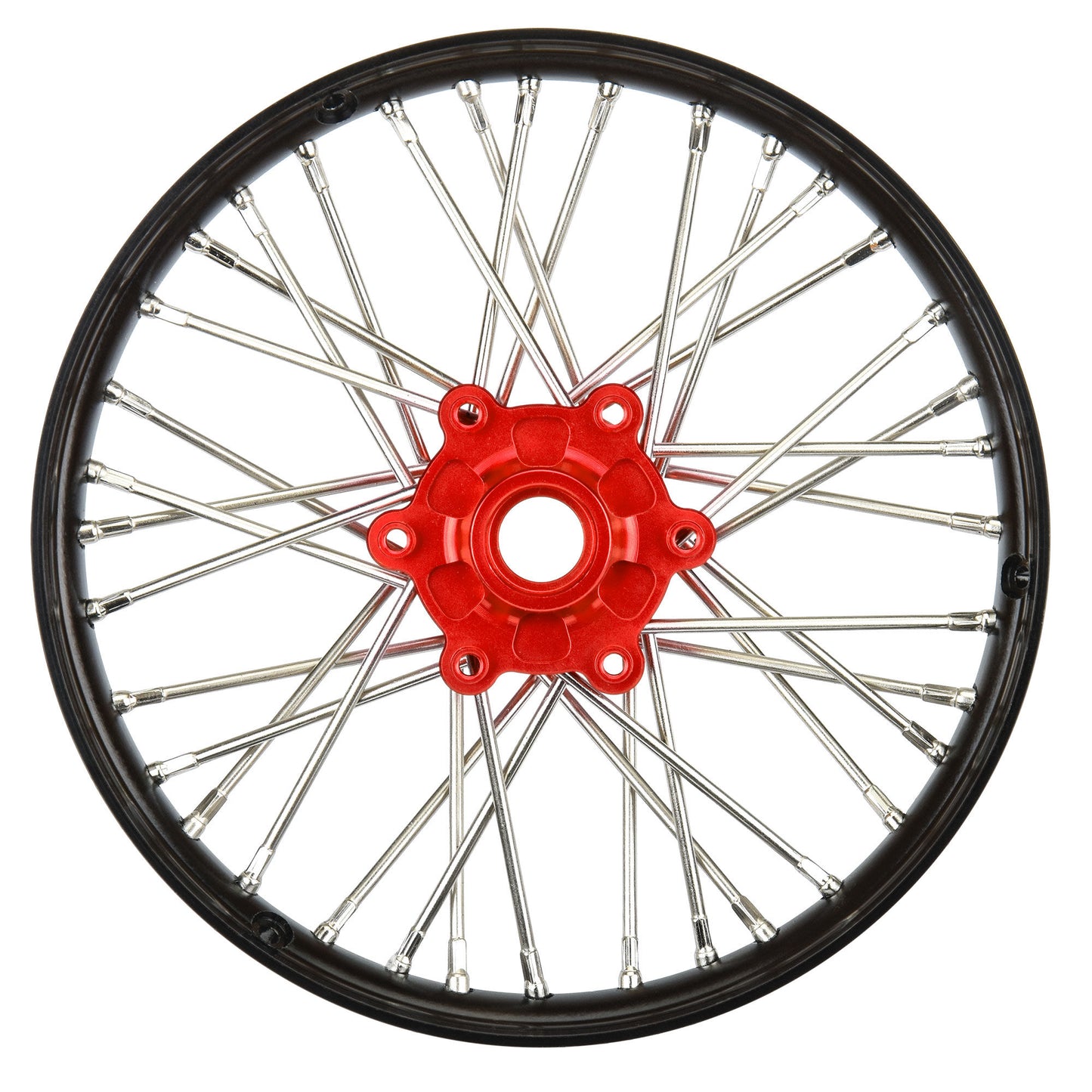 Pro-Line Racing ProSpec Aluminum V2 Bead Front Wheel Black/Red 1 1:4 PRO283600T2