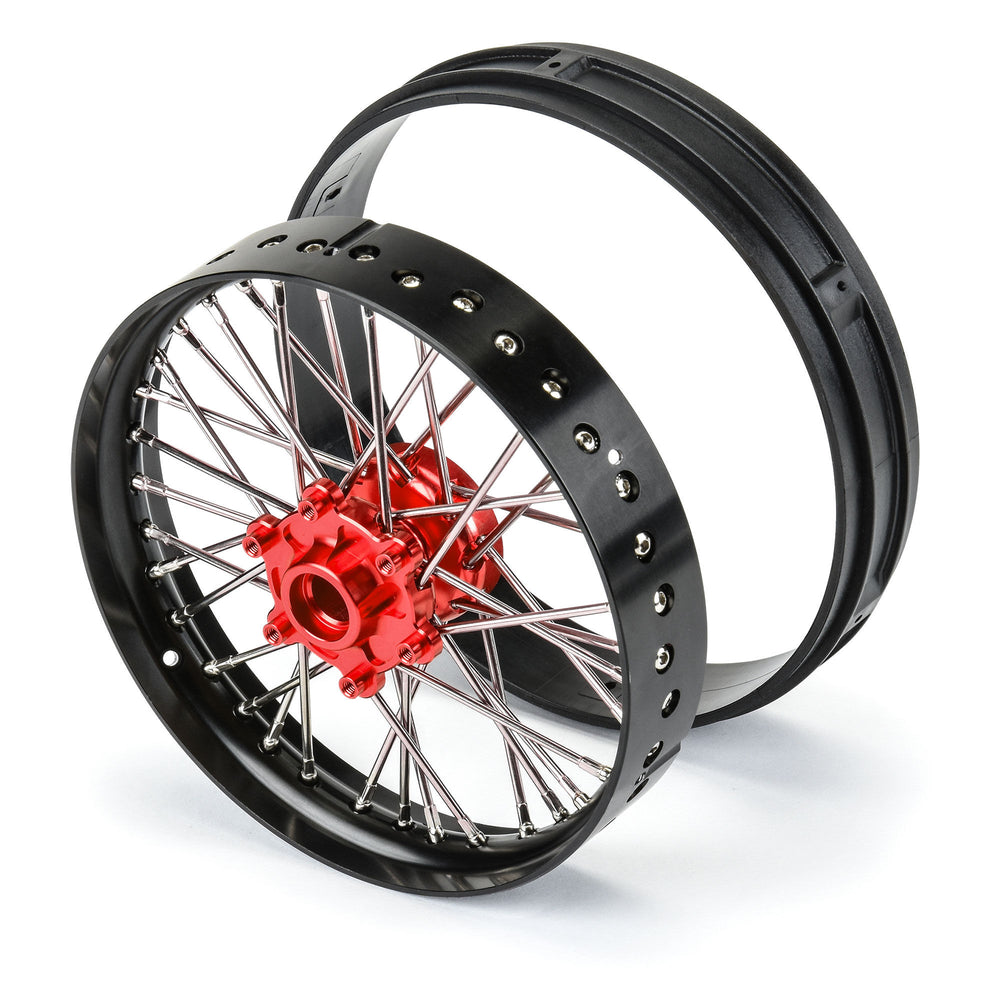 Pro-Line Racing ProSpec Aluminum V2 Bead Front Wheel Black/Red 1 1:4 PRO283600T2