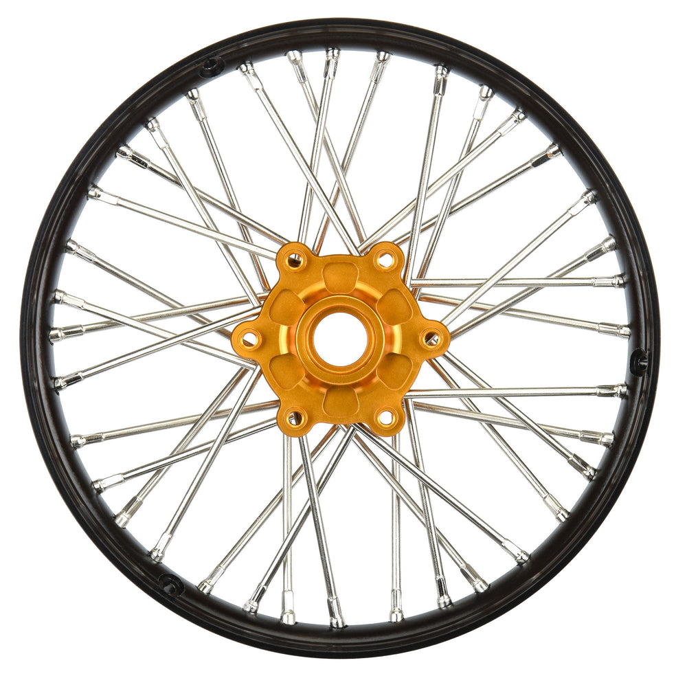 Pro-Line Racing ProSpec Aluminum V2 Bead Front Wheel Black/Gold1 1:4 PRO283600T3