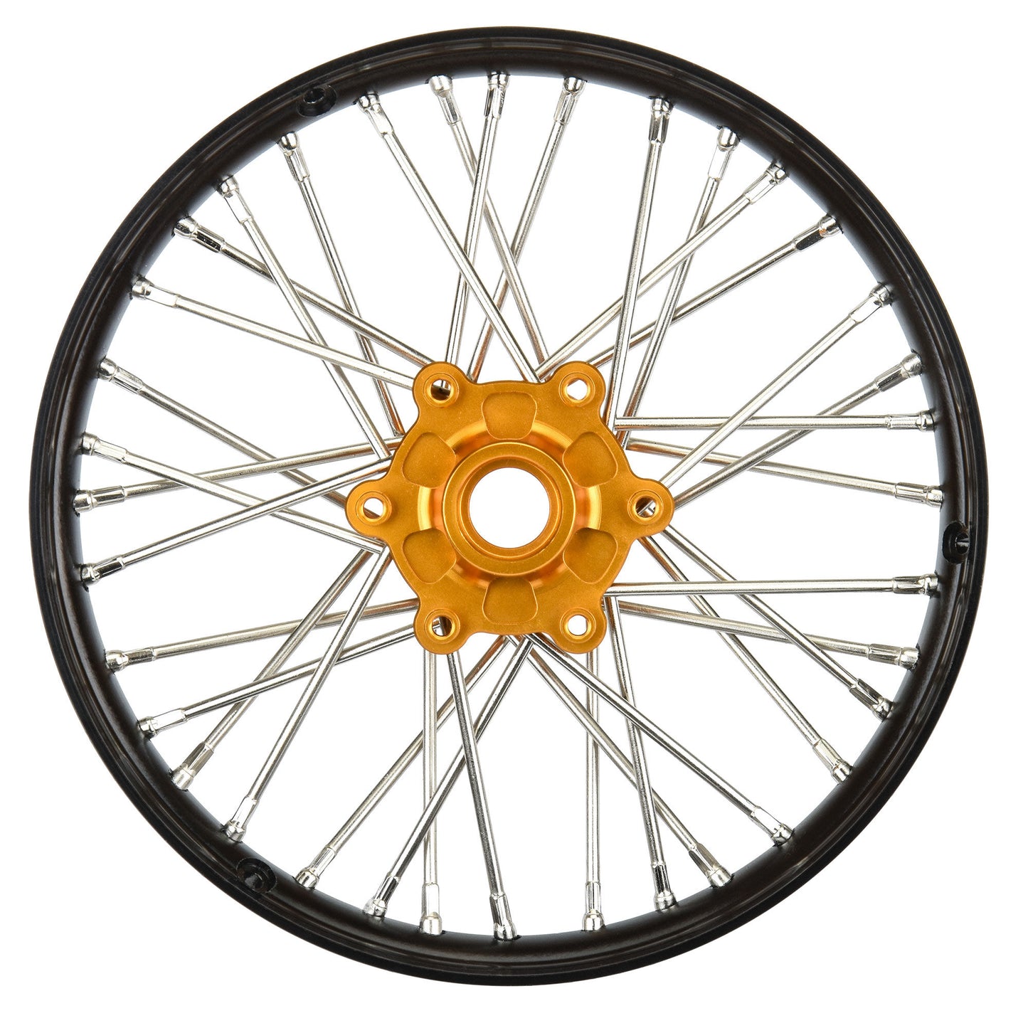 Pro-Line Racing ProSpec Aluminum V2 Bead Front Wheel Black/Gold1 1:4 PRO283600T3