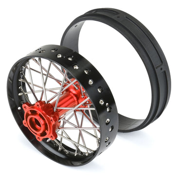 Pro-Line Racing Pro-Spec Aluminum V2 Bead Rear Wheel Black/Red 1 1:4 PRO283700T2