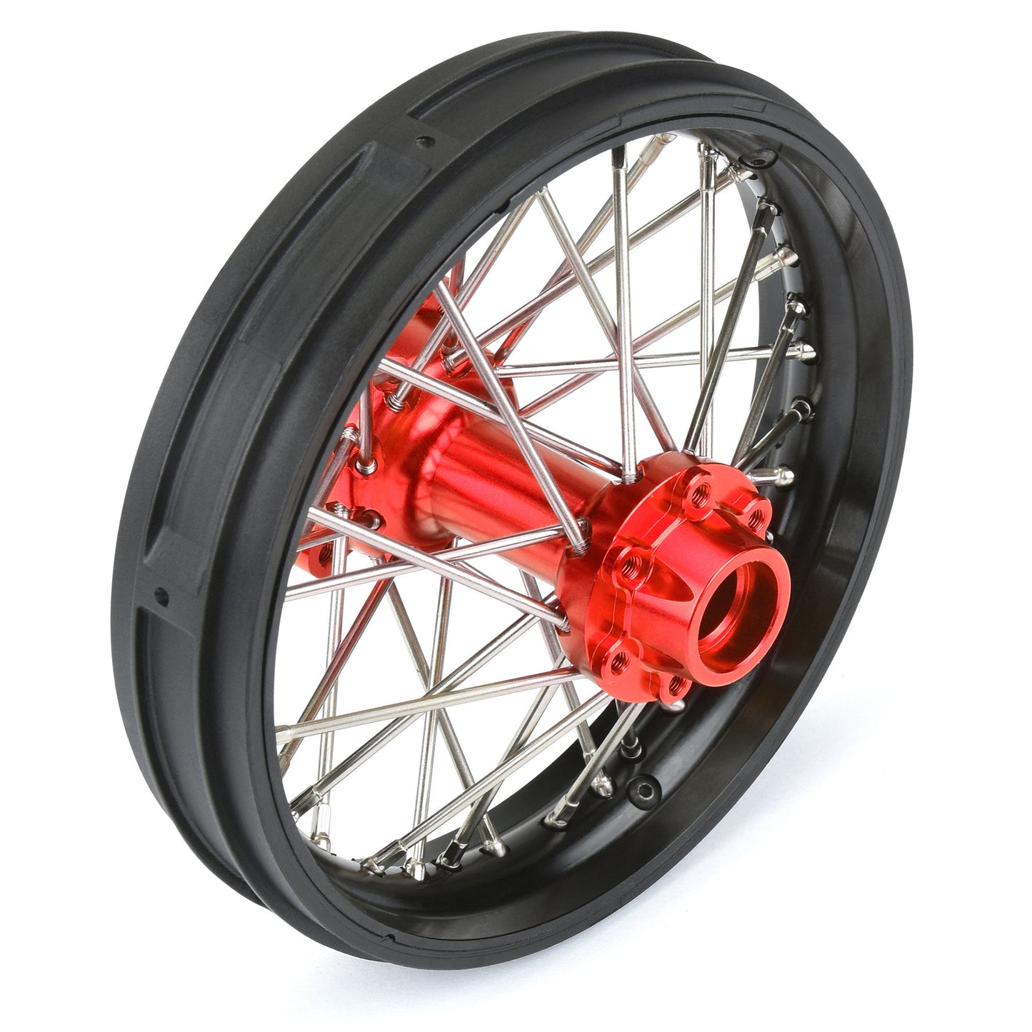 Pro-Line Racing Pro-Spec Aluminum V2 Bead Rear Wheel Black/Red 1 1:4 PRO283700T2
