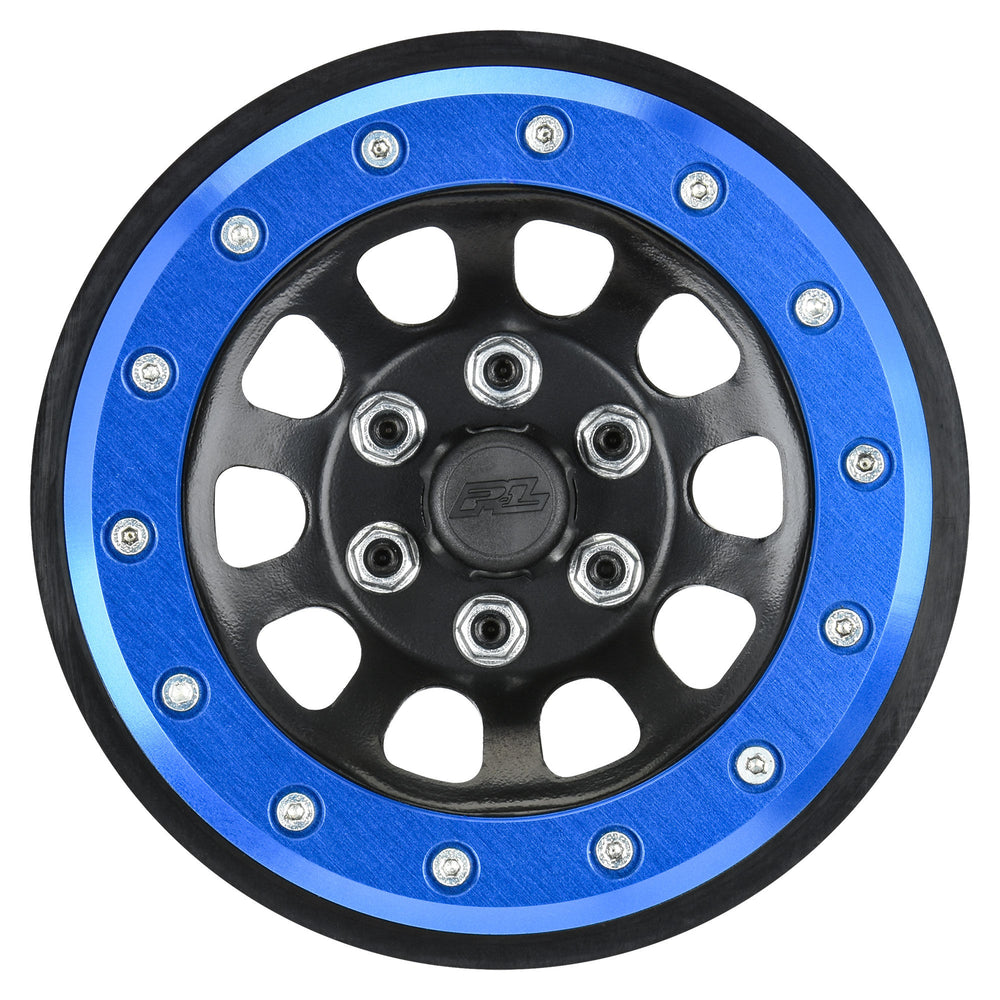 Pro-Line Racing Steelies Stamped 2.9" Dual Offset SCX6 Wheels Blue 1:6 PRO283800