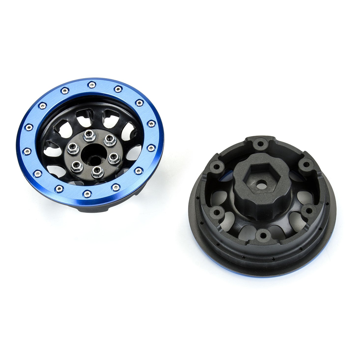 Pro-Line Racing Steelies Stamped 2.9" Dual Offset SCX6 Wheels Blue 1:6 PRO283800
