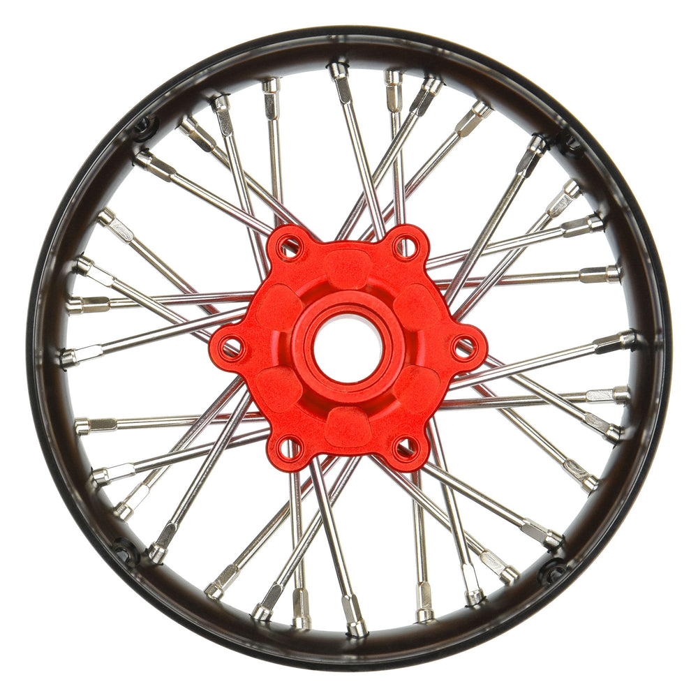 Pro-Line Racing Pro-Spec Alumi V2 Bead Front Wheel Black/Red (1) 1:4 PRO284700T2