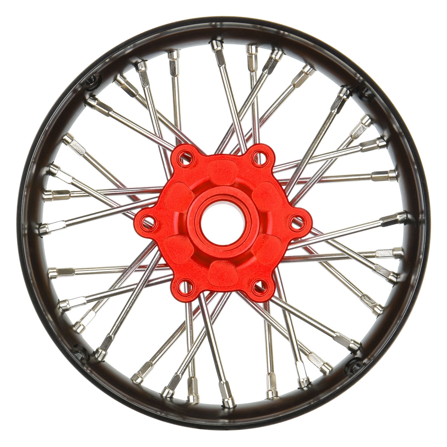 Pro-Line Racing Pro-Spec Alumi V2 Bead Front Wheel Black/Red (1) 1:4 PRO284700T2