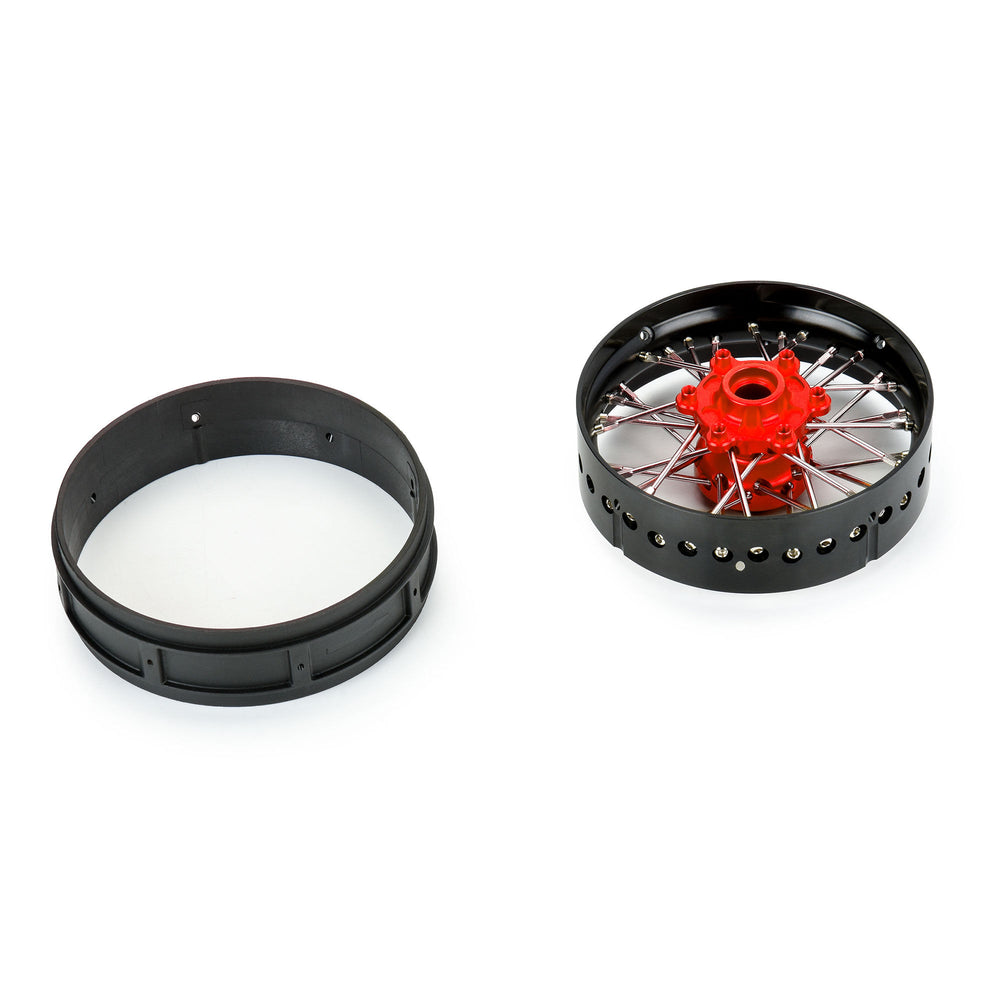 Pro-Line Racing Pro-Spec Alumi V2 Bead Front Wheel Black/Red (1) 1:4 PRO284700T2
