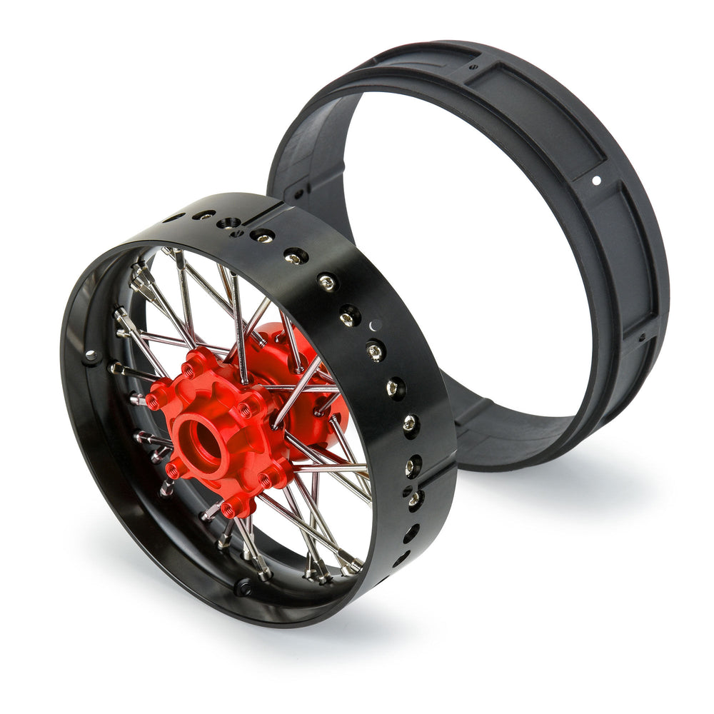 Pro-Line Racing Pro-Spec Alumi V2 Bead Front Wheel Black/Red (1) 1:4 PRO284700T2