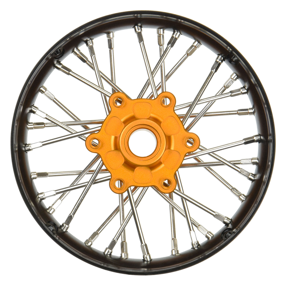 Pro-Line Racing Pro-Spec Aluminum V2 Bead Front Wheel Black/Gold 1:4 PRO284700T3