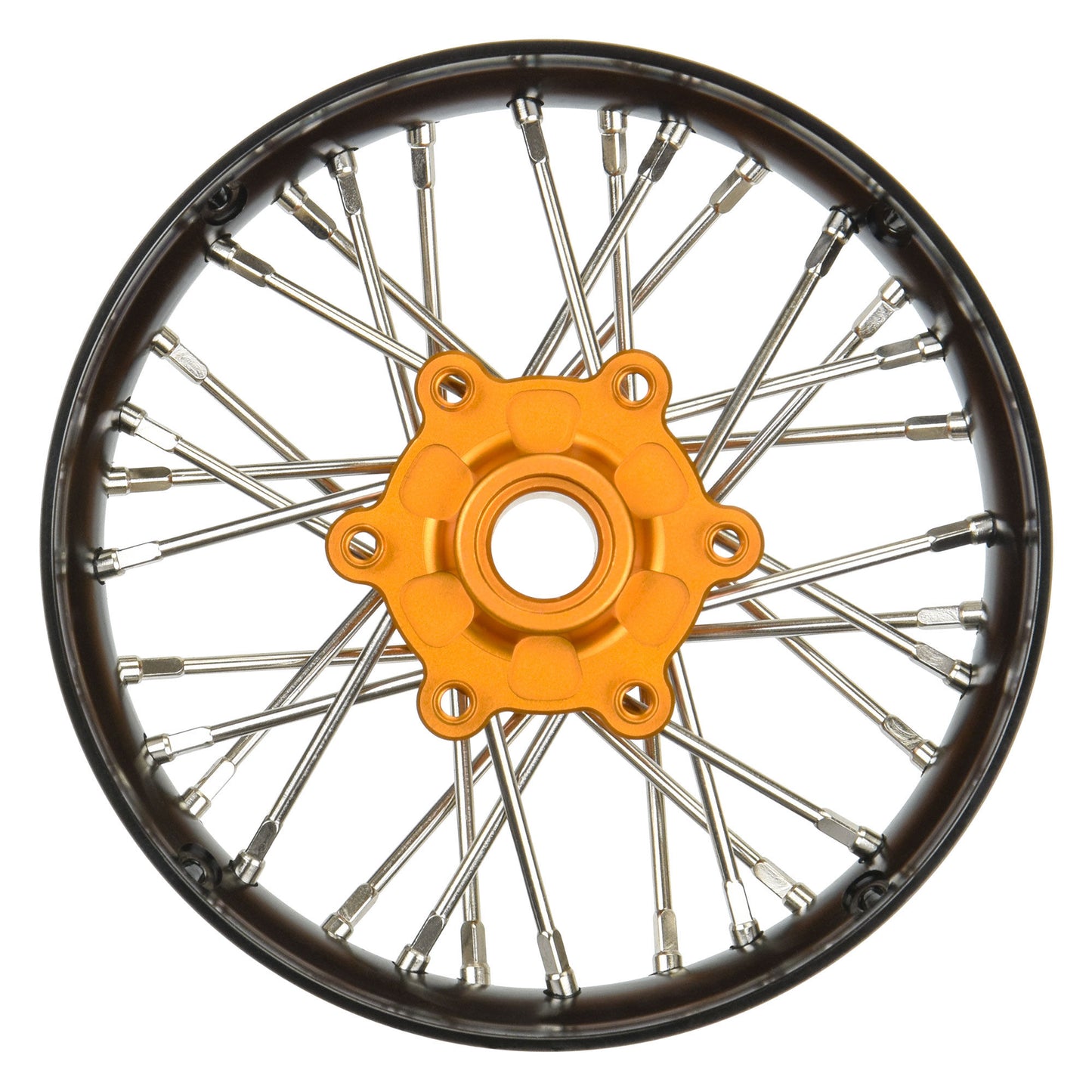 Pro-Line Racing Pro-Spec Aluminum V2 Bead Front Wheel Black/Gold 1:4 PRO284700T3