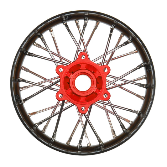Pro-Line Racing Pro-Spec Aluminum V2 Bead Rear Wheel Black/Red 1:4 PRO284800T2