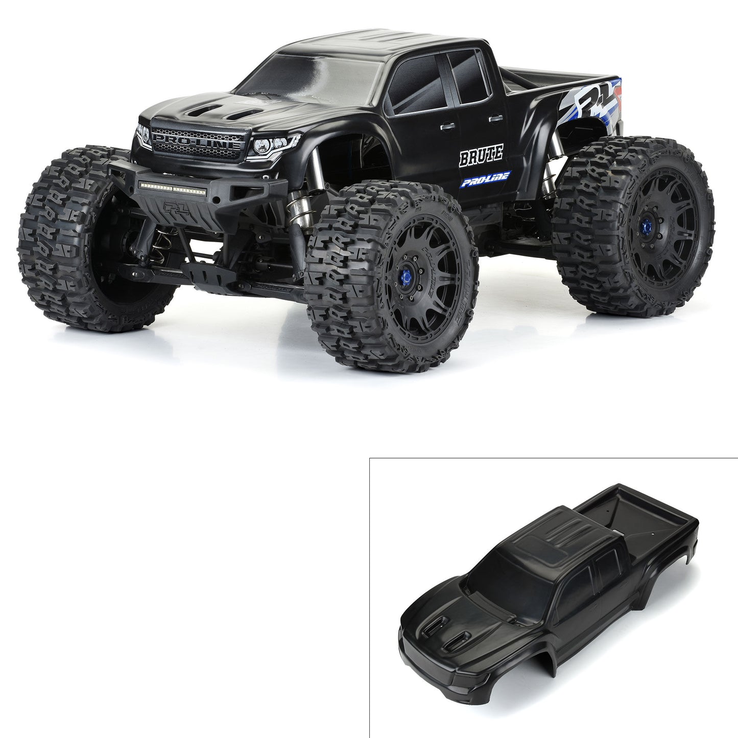 Pro-Line Racing Pre-Cut Brute Bash Armor Black Body: X-MAXX 1:5 PRO3513-18