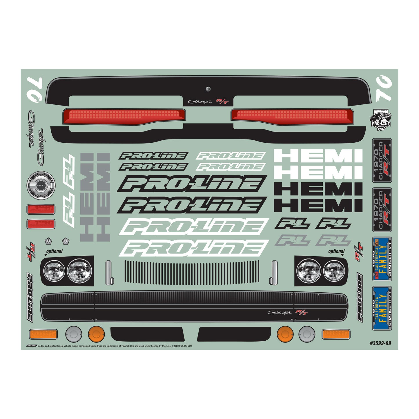 Pro-Line Racing 1970 Dodge Charger Clear Body: Drag Car 1:10 PRO3599-00