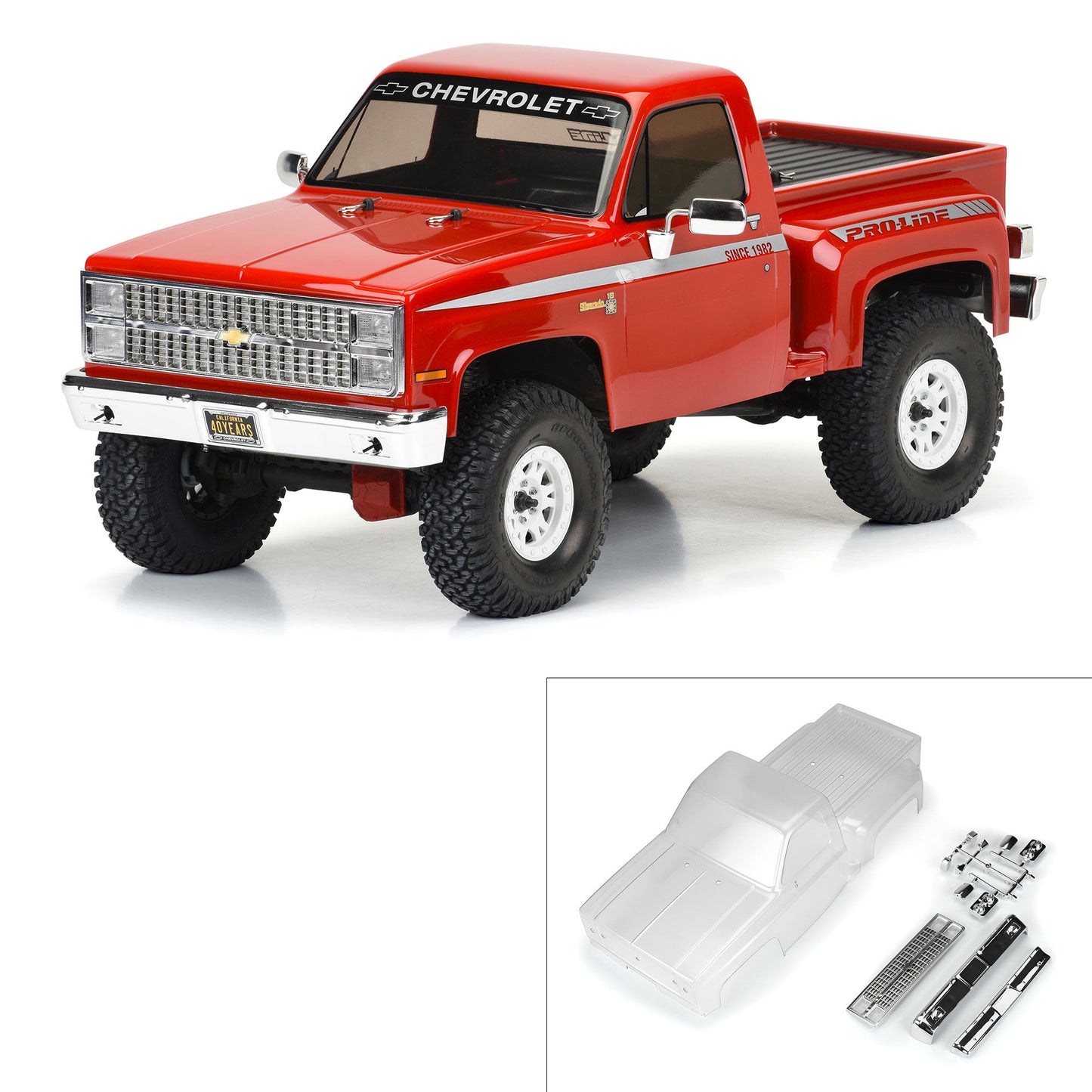 Pro-Line Racing 1982 Chevy K-10 Clear Body Set w/Scale Accessories PRO3600-00