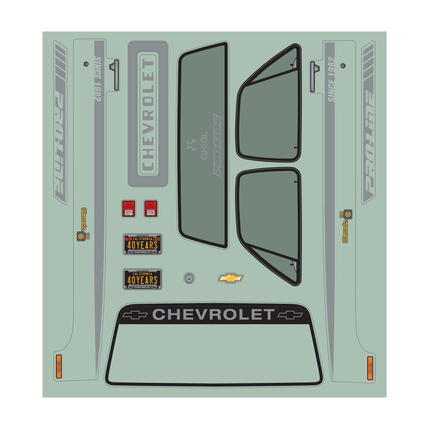 Pro-Line Racing 1982 Chevy K-10 Clear Body Set w/Scale Accessories PRO3600-00