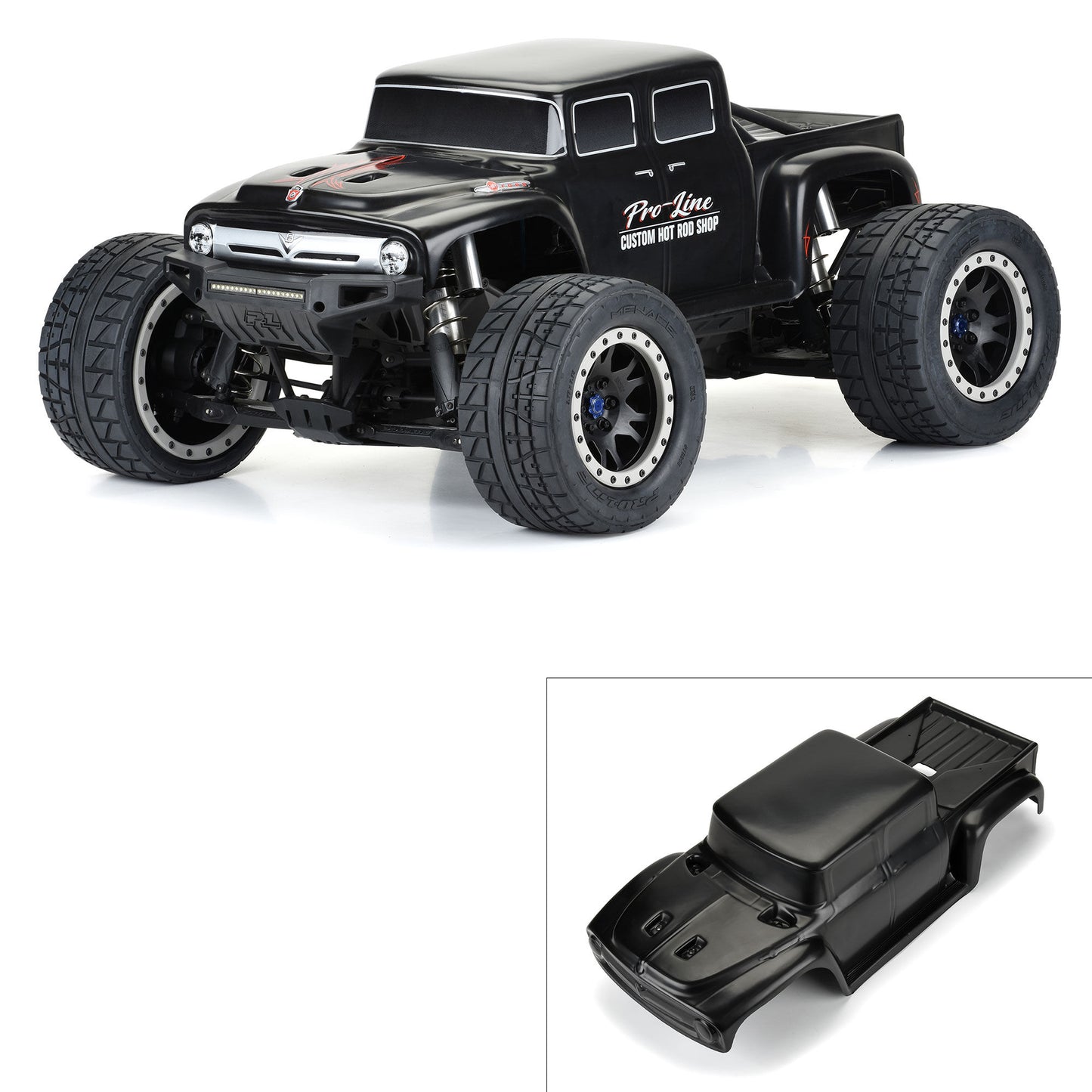 Pro-Line Racing Pre-Cut Ford F-100 Bash Armor Black Body: X-MAXX 1:5 PRO361018