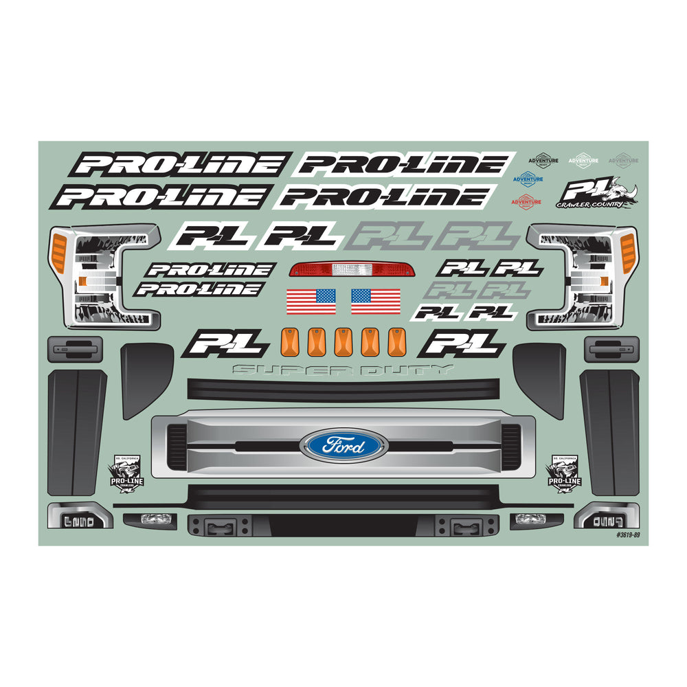 Pro-Line Racing 2017 Ford F250 SuperDuty Clear Cab Body 12.3" WB 1:10 PRO3619-00
