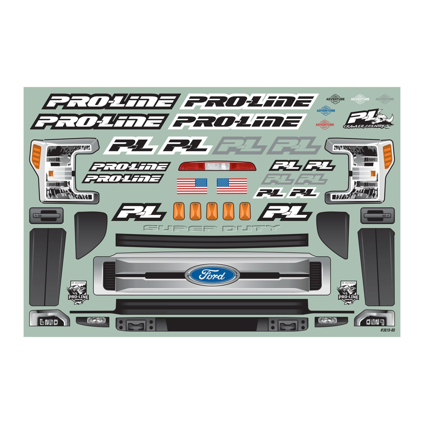 Pro-Line Racing 2017 Ford F250 SuperDuty Clear Cab Body 12.3" WB 1:10 PRO3619-00