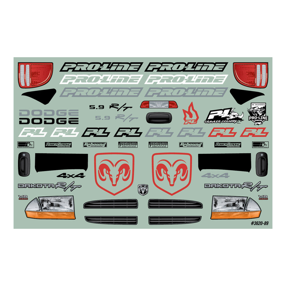 Pro-Line Racing 1997 Dodge Dakota Clear Body for 12.3" Wheelbase Sca PRO362000