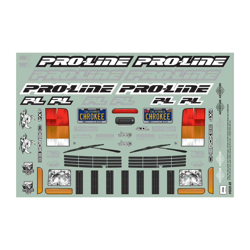Pro-Line Racing 2001 Jeep Cherokee Clear Body 12.3" Wheelbase C 1:10 PRO363500