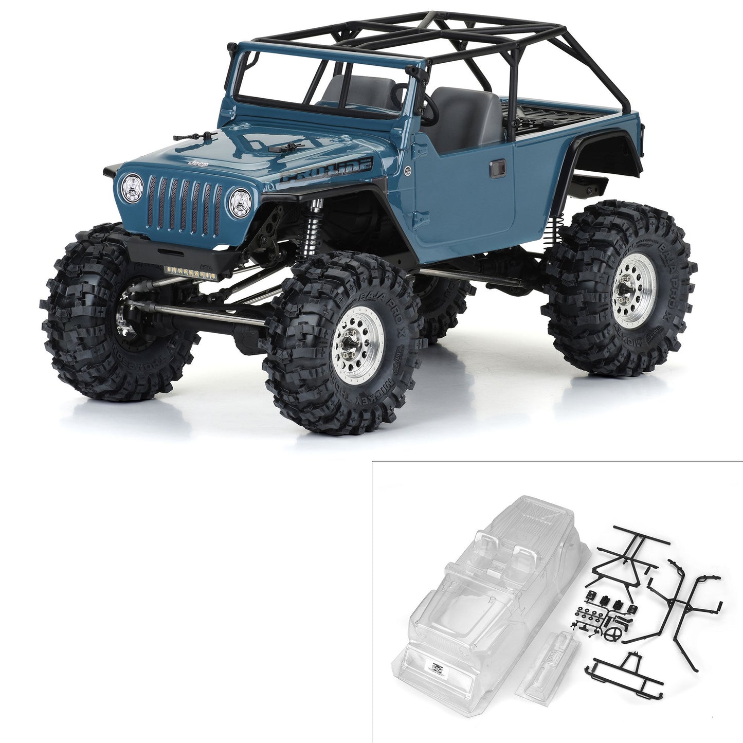 Pro-Line Racing 2004 Jeep LJ Clear Body/Trail Cage 12.3"Wheelbase 1:10 PRO364400